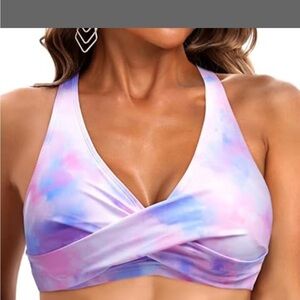 NWT tie-dye, pink/blue/purple double back closure by Holipick size L A12